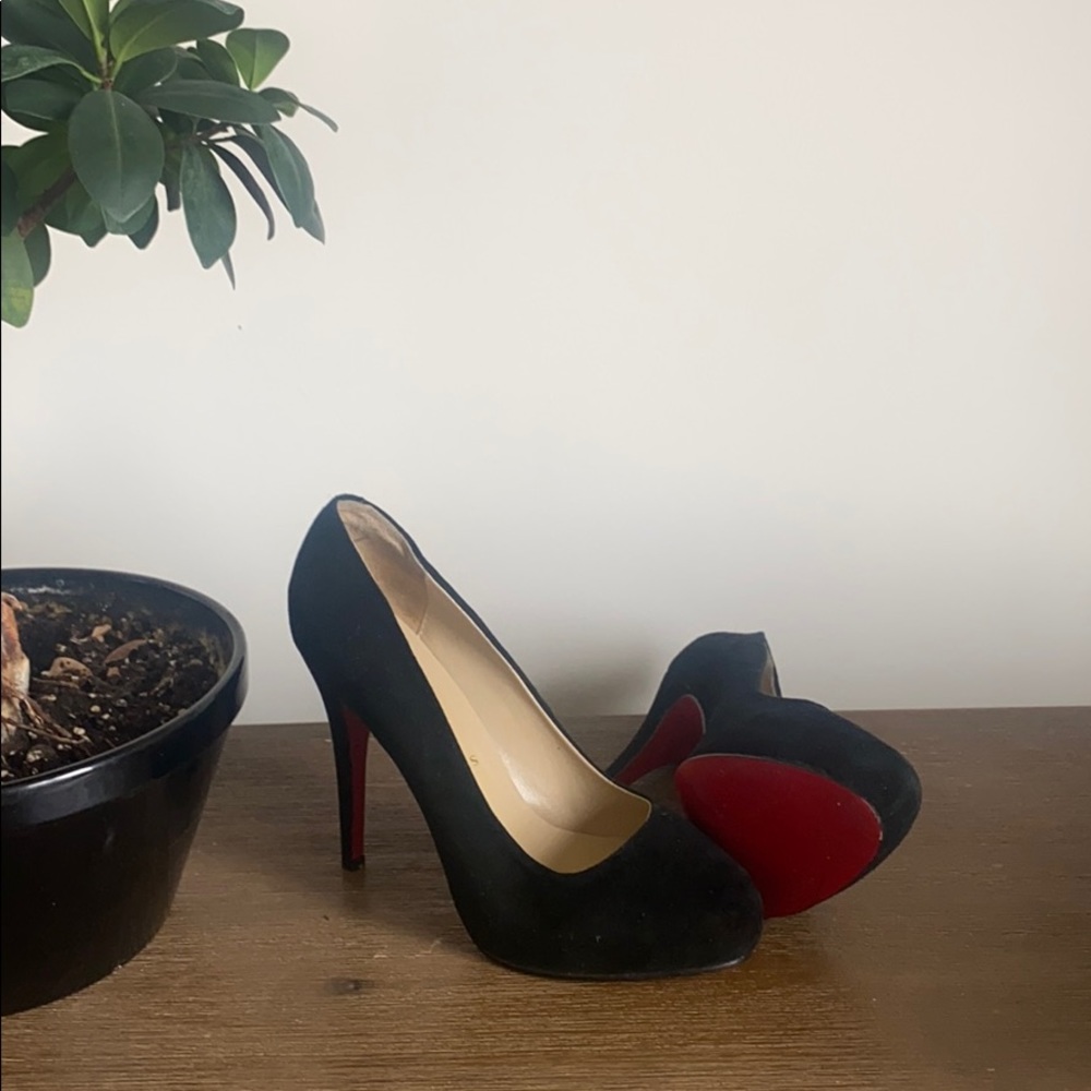 LOUBOUTIN suede heels